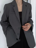 Vevesc Spring Autumn High Quality Stylish Women Solid Color Oversize Loose Blazer Coat Blazer Jacket for Women Fall Women