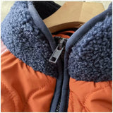 Vevesc High quality fashionable autumn and winter new women's fleece patchwork lamb wool short jacket cotton jacket