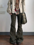 Vevesc Brown Low Waist Jeans Woman Streetwear American Vintage Denim Pants Female Casual Washed Straight Pantalons Mujer Fall
