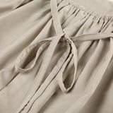 Vevesc  Boho Vacation Long Skirts Womens Solid Two Layers Asymmetrical Bandage Skirt