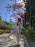 Vevesc Irregular Bow High Waist Sweet Y2k Women Summer Ruched A-Line Skirt Loose Drawstring Mori Girl Style Korean Floral Print Skirts