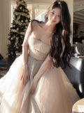 Vevesc  White Princess Dress Sweet Elegant Ball Gown Birthday Party Vestidos Gauze Bodycone Strapless Camisole Long Dresses