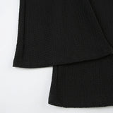 Vevesc  Lace Patchwork A-line Skirt Flared Pants Black Sweet Casual Basic Bootcut Pants Y2K Aesthetic Jogging Trousers Women