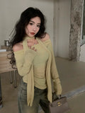 Vevesc Vintage Y2k Aesthetic Bottoming T-Shirts Elegant Slim Solid Scarf Women Tshirts Fashion All Match Long Sleeve Tee Shirts Femme