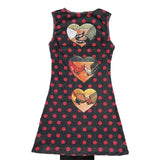Vevesc  Euramerican Moda Vintage O Neck Sleeveless Camisole Dress Chic Harajuku Polka Dot Print High Street Clothe Y2k Aesthetic Dresses