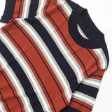 Vevesc  new women's clothing casual elegant design sense European and American style retro striped knitted short sleeved shirt
