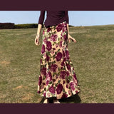 Vevesc Sexy Rose Print Skirt Women Fashion Midi Dresses 2023 Summer New Chic Female Streetwear Vintage Slim Fit