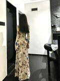 Vevesc Fashion Vintage Butterfly Dress for Women Summer New Slim Fit Ruched Dresses Y2k Kpop Lobng Sleeve Vestidos Mujer