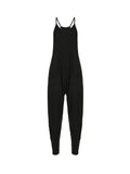 Vevesc  Solid Hippie Baggy Pockets Strappy Rompers Womens Jumpsuits Casual Streetwear