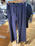 Vevesc  Navy Striped Sport Wide Leg Pants Women Autumn New High Waist Drawstring Trousers American Vintage Streetwear Sweatpants Y2k