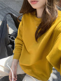 Vevesc All Match Sweatshirts Women Loose Solid Autumn Chic High Street OL Casual Full Sleeve Minimalist Office Lady New