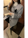 Vevesc New Elegant Korean All Match Patchwork Lace Long Sleeve Base Pullovers Solid Simple High End Punk Clothes Y2k Temperament Tops