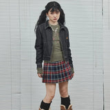 Vevesc Vintage Short Denim Jacket Women Grunge Y2k Streetwear Japanese 2000s Style Cropped  Jean Jackets Cyber Zipper Outwear