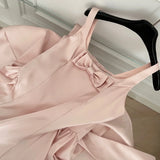Vevesc  Y2K Sweet Mini Dress for Women Korean Bow Sleeveless Princess Birthday Party Short Dresses Summer Slim A-line Vestidos Clothes