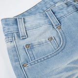 Vevesc  Fashion Light Blue Washed Casual Jeans Y2K Street Style Straight Denim Pants Women Summer Minimalist Chic Outfits
