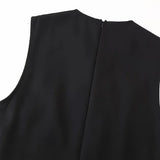 Vevesc  new women's clothing European and American style casual elegant design with belt crepe fabric MIDI dress