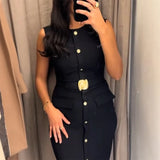 Vevesc  new women's clothing European and American style casual elegant design with belt crepe fabric MIDI dress