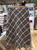 Vevesc  American Vintage Plaid Midi Skirt Woman A-line High Waist Long Skirts Summer School Style Y2k Classic Cotton Faldas Chic