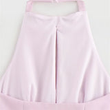 Vevesc  New women's fashion and leisure temperament Joker slim loose commuter bow hanging collar shirt.