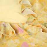 Vevesc  Holiday Style Yellow Flora Prints Women Dress Summer Fashion Design Irregular Ruffles V-Neck Short Frock
