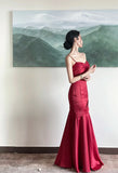 Vevesc  Elegant Satin Halter New Vintage Niche Waisted Fishtail Dress Formal Gown Party Dresses Sling Backless Waist Evening vestidos