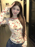 Vevesc Women Harajuku Printing Grunge Crop Thin Mesh Tops Y2k Aesthetic Vintage Backless Bandage Tees Slim Fit Streetwear Sweet Tshirts