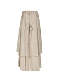 Vevesc  Boho Vacation Long Skirts Womens Solid Two Layers Asymmetrical Bandage Skirt