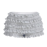 Vevesc Ladies Multi-layers Frill Hem Shorts Women Low Rise Tierred Lace Pettipants 00s 90s Vintage Cute Shorts Knickers Pants Clubwear