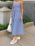 Vevesc  Women s Floral Print Maxi Dress Summer Sleeveless V-Neck Boho Beach Dress Flowy Long Dress with Pockets