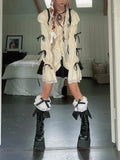 Vevesc Y2k Aesthetics Lace Shirt Grunge Gothic Irregular Blouses Fairy Harajuku Bandage  Vintage Lolita Clothes Mall Goth