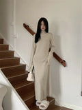 Vevesc Korean Style Knitted Dress Women Turtleneck Long Sleeve Maxi Dress Casual Elegant Black Bodycon Dress Female Winter