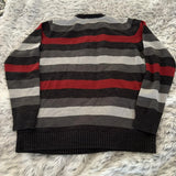 Vevesc Y2k Grunge Striped Knitted Sweater Cottage Aesthetic Long Sleeve Pullovers Tops Women Autumn Vintage Loose Fit Baggy Knitwear