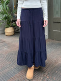Vevesc  Vintage Lace-up White Long Skirts Women Summer Cotton Drawstring High Waist A-line Skirt Female Sweet Simple Loose Faldas Y2k