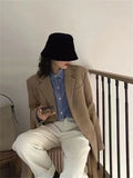 Vevesc  Women Jackets Cotton Linen Suit Coat Spring Blazer Famale Windbreaker Women Tailored Causal Traf Jacket Coats Loose Oversize