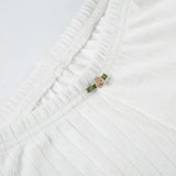 Vevesc  Sweet Style Hollowed Jacquard Frill Vest and Tiny Shorts Cute Two Piece Set  White Aesthetic Chic Y2K Homewear Summer