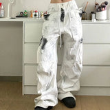 Vevesc Oversize Tie Dyed Vintage Jeans For Women Y2k Grunge High Waist Loose Straight Trousers 2024 Spring New Wide Leg Pants