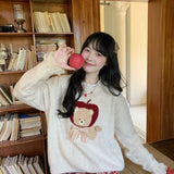Vevesc Kawaii Sweaters Cartoon Women Harajuku Sweet Knitted Pullovers Autumn Winter Fashion Oversize Cute Aesthetics Sweaters