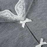 Vevesc  Sweet Korean Bowknot Sailor Collar Fake Two Piece Top Tees Women Long Sleeve Elegant Gentle Cardigan Autumn Trendy