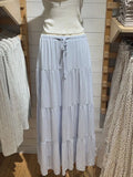 Vevesc  Vintage Lace-up White Long Skirts Women Summer Cotton Drawstring High Waist A-line Skirt Female Sweet Simple Loose Faldas Y2k