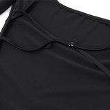 Vevesc Black Backless Bodysuits Women Square Neck Long Sleeve Thong Open Back Bodysuit Sexy Tops Fall Winter Outfits