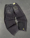 Vevesc Y2k Hip Hop Retro Washed Jeans with Various Prints Design Fashionable Streetwear Versatile Jeans Same Style for Men and Women