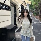 Vevesc Black Vintage Y2K Hollow Out Knitted Sweater Women Harajuku Sexy Slim Off Shoulder Jumper Korean Long Sleeve Tops Kpop Grunge