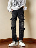 Vevesc Women's Y2k Baggy Cargo Jeans Harajuku Denim Trousers Aesthetic Punk Jean Pants Vintage Japanese 2000s Style Trashy Clothes