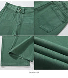 Vevesc  Straight Leg Slim Long Green Jeans Women Denim Pant Plus Size  boyfriend casual mom pants vintage y2k fairycore 00s grunge