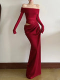 Vevesc  See Through Mesh Evening Dress For Women Aesthetic Clothes Hollow Out Vestido Feminino Off Shoulder One Piece Robe Femme Été