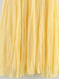 Vevesc  Yellow Pleated Long Skirts For Women Casual High Waist A-line Female Vestidos Spring Summer Loose Ladies Streetwear 2025 New
