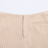 Vevesc  Spring New Product: Women's Fashion Casual Strap, Folded Striped Top&Fashion Thin Striped Skirt Pants Set