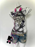 Vevesc Personality Y2k Aesthetic Slim Women T-shirt Vintage Letter Print Streetwear Grunge Tshirts Harajuku Vintage Gothic Tee Femme