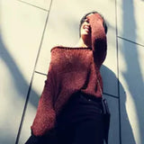 Vevesc  Hollow Out Thin Sweaters Women Tops Solid Korean Fashion Loose Pull Femme Spring Autumn Casual Simple Sueter Mujer