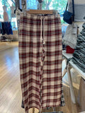 Vevesc  Plaid Drawstring Straight Pants Autumn Cotton Elastic High Waist Loose Pant Female Streetwear Vintage Trousers Bottoms